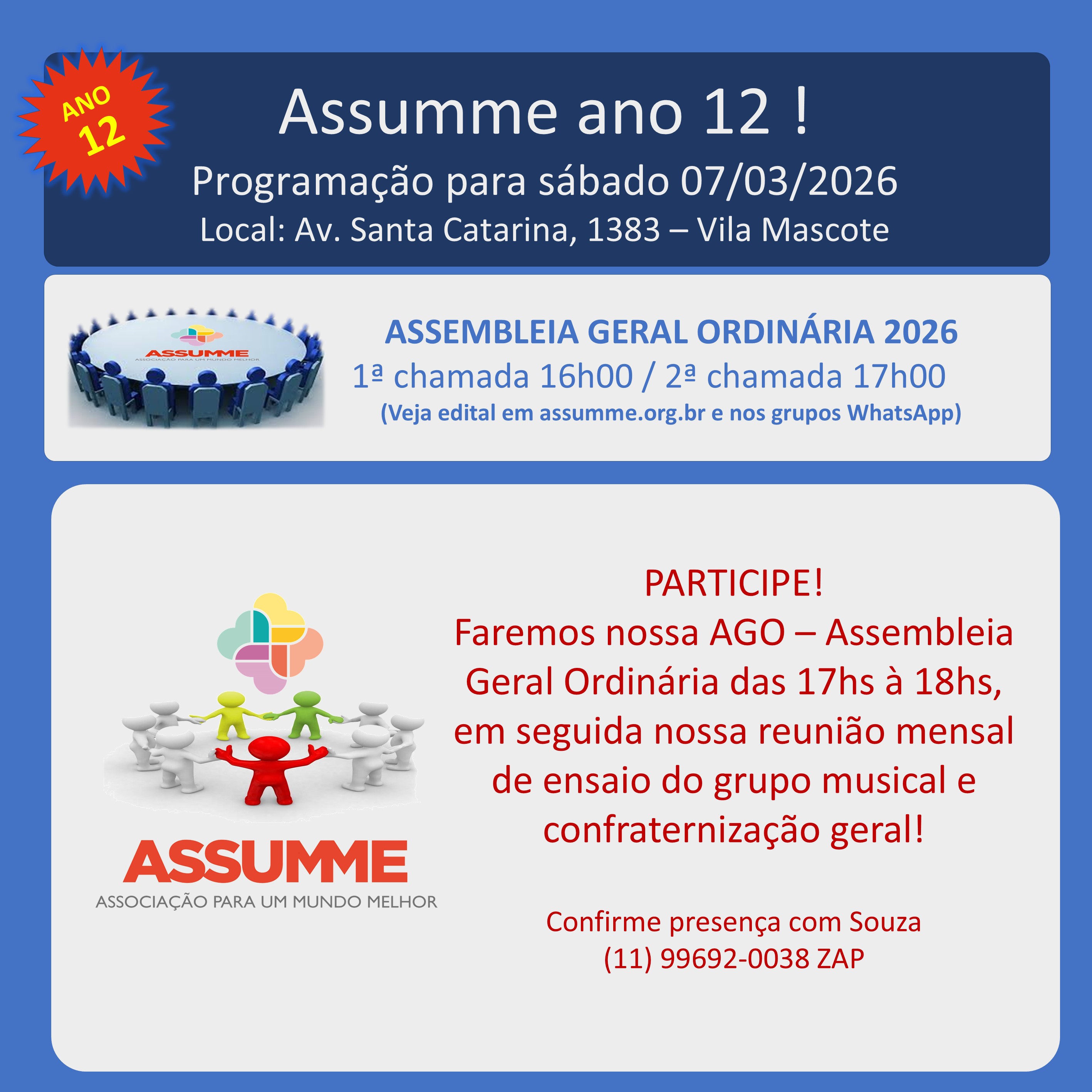 Edital Assembleia Geral Ordinária 2026 - Assumme